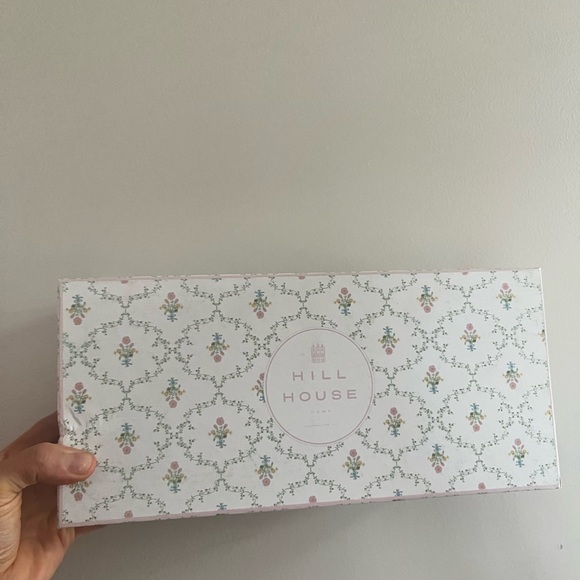 NIB $255 Hill House City The Summer Slide Embroidered Navy Blue Slide Sandals - Picture 7 of 7